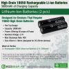 18650 Imr High Drain Flat Top Lithium-Ion Batteries (2-Pieces)