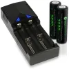 18650 Button Top Batteries With Charger & Storage Case