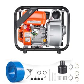 Gas Powered Water Pump, 3 in, 264 GPM 7HP Semi Trash Water Transfer Pump Portable, Gasoline Engine with 25 ft Discharge Hose, Heavy Duty Frame