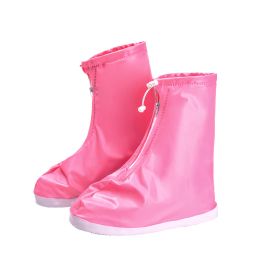 Rain Shoe Covers, Waterproof Shoe Covers for Men Women, Reusable Galoshes Overshoes (Color: Pink, size: L)