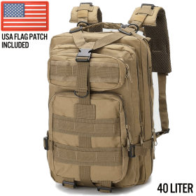 Xg-Mb40 - Large Tactical Backpack Survival Bag (40 Liter) (Product Color: Khaki)